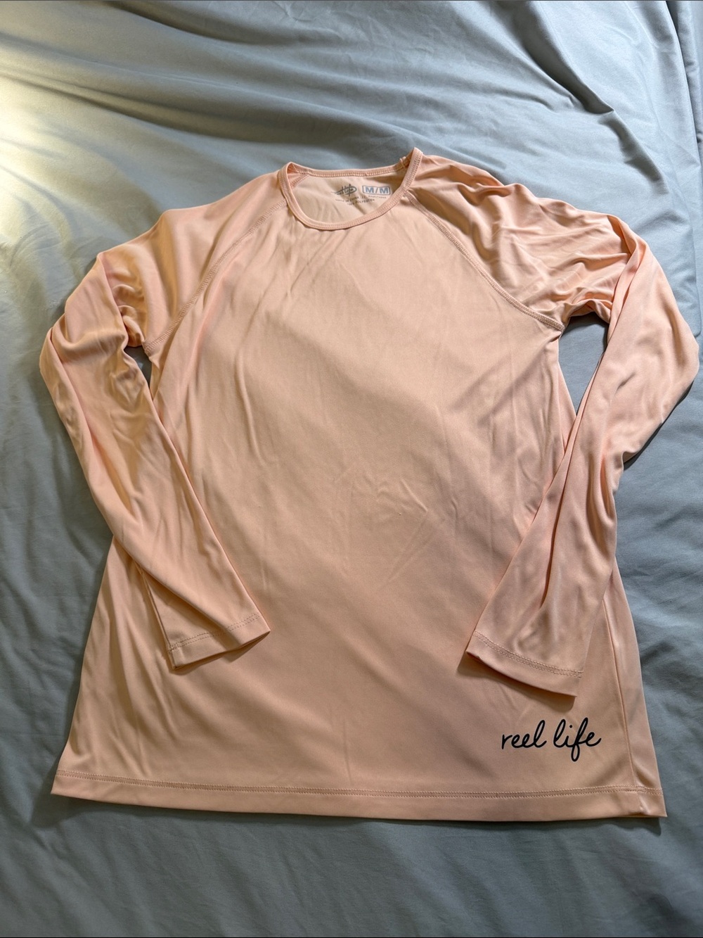 Reel Life Long-Sleeve Performance Tee in Light Peach